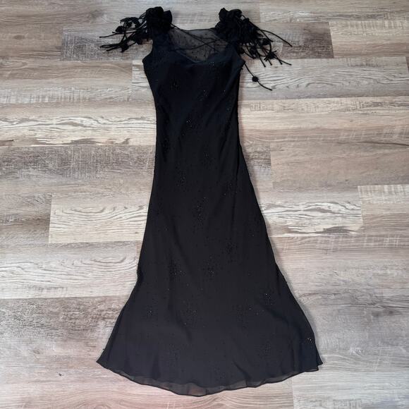 Sue Wong Dresses & Skirts - Vintage Sue Wong Y2K Black Silk Beaded Dress Dark Fairy Goth Homecoming Formal 2